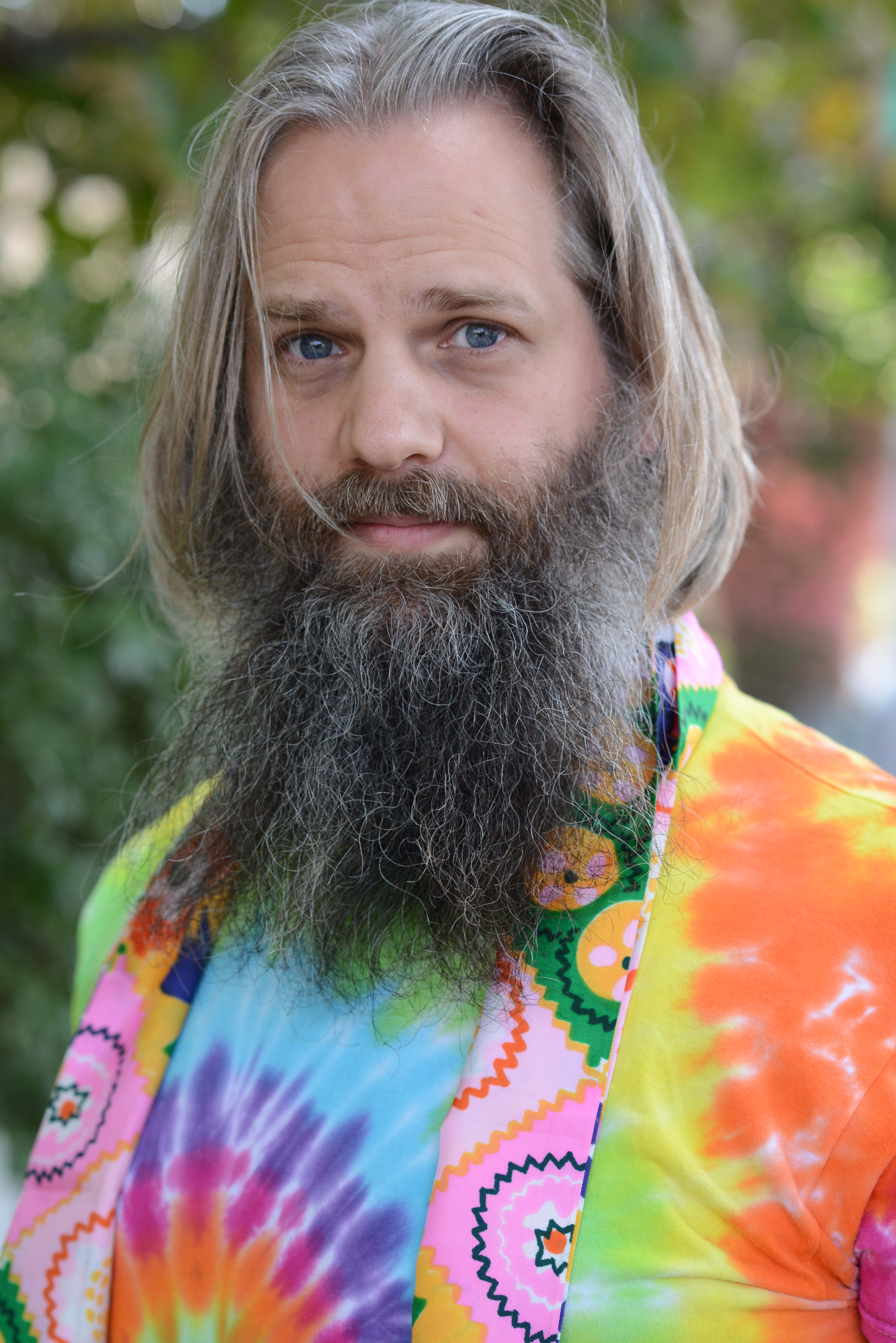 Bearded Man in Hippy Garb